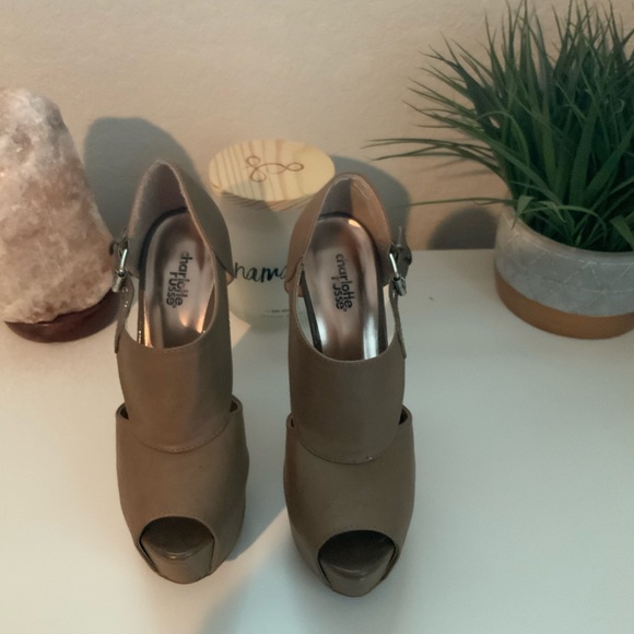 Bootie Peep Toe Platform Heels - Picture 2 of 7